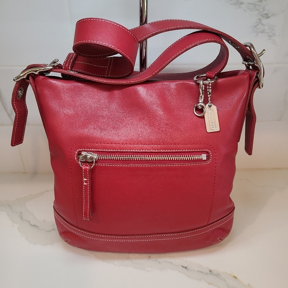 Coach Handbags - Vtg Coach Slim Duffle Red- No 1415